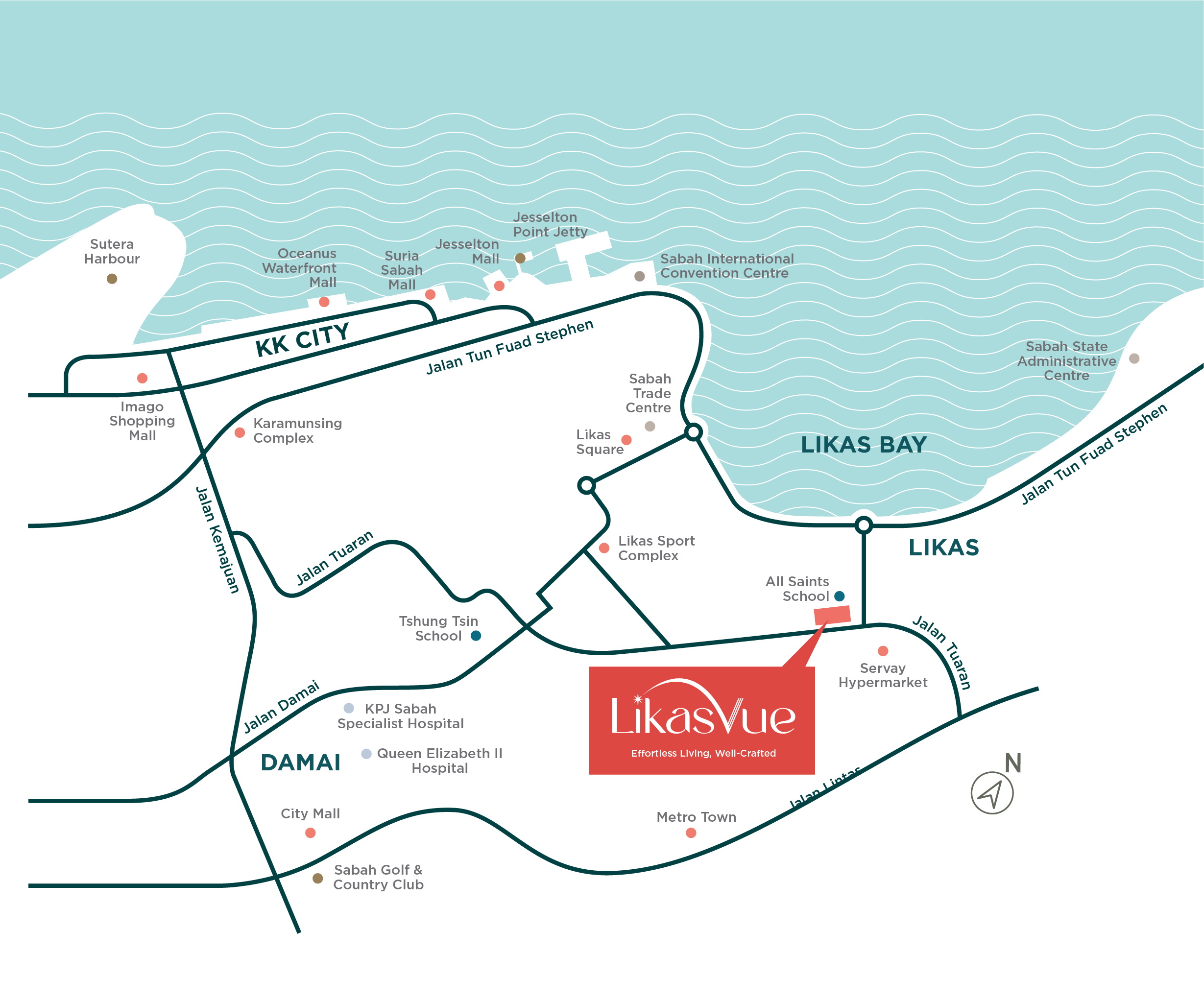 Surrounding amenities of LikasVue, Kota Kinabalu